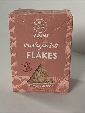 FALKSALT Himalayan Salt Flakes 8.8 Oz Salt Box Pink Pyramid Natural New in box